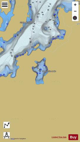 Meditation Lake depth contour Map - i-Boating App