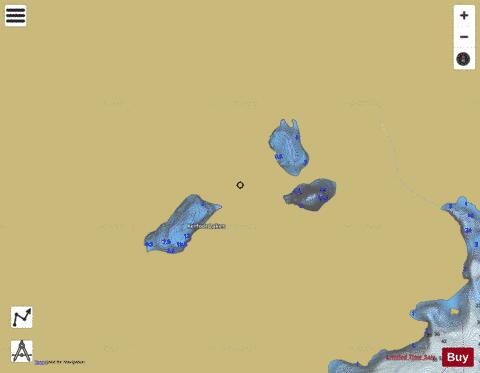 Kerfoot Lakes + depth contour Map - i-Boating App