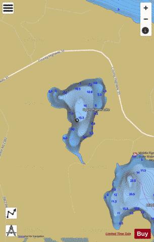 Upper Pigeon Lake depth contour Map - i-Boating App