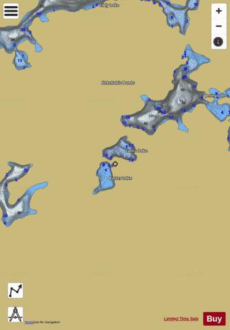 Barter Lake + Calico Lake depth contour Map - i-Boating App