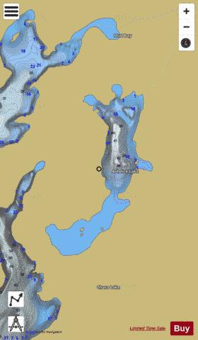Ashdick Lake depth contour Map - i-Boating App