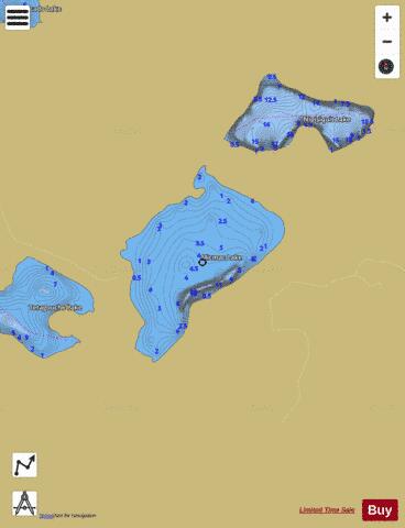 Micmac Lake depth contour Map - i-Boating App