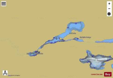Melon Lake + Seed Lake + depth contour Map - i-Boating App