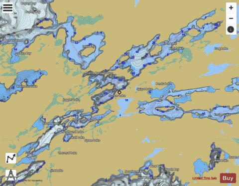 Birch Lake + Newfound Lake + Sucker Lake + depth contour Map - i-Boating App