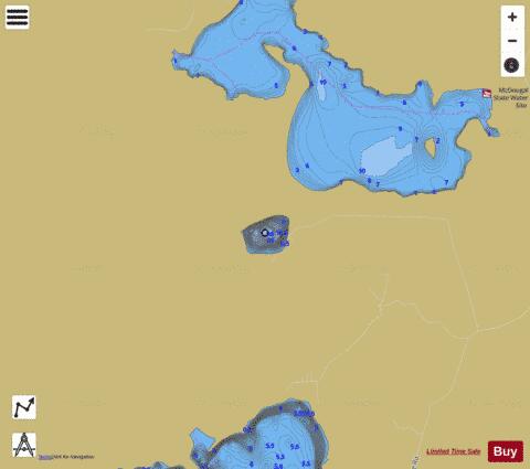4th McDougal Lake depth contour Map - i-Boating App