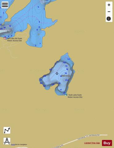 Stub Lake depth contour Map - i-Boating App