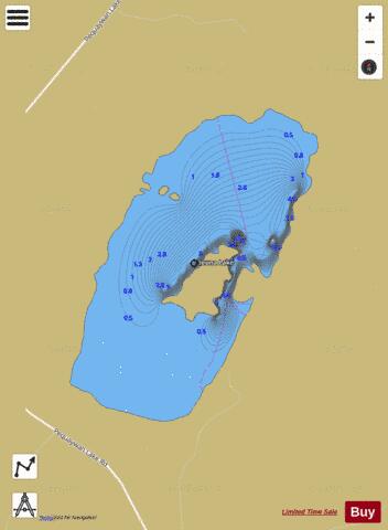 Lieuna Lake depth contour Map - i-Boating App