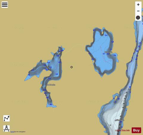 Hook Lake + Rice Lake depth contour Map - i-Boating App