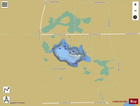 Sunshine Lake depth contour Map - i-Boating App
