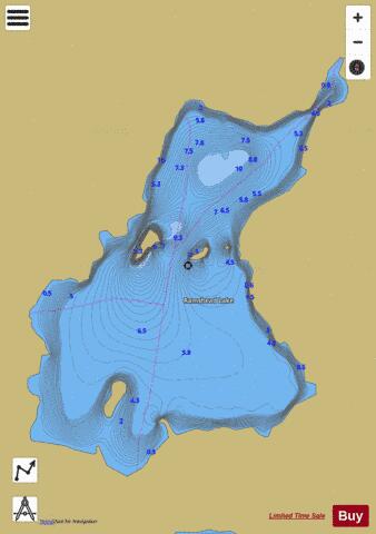 Ramshead Lake depth contour Map - i-Boating App
