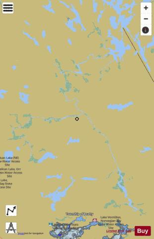 Crane Lake + depth contour Map - i-Boating App