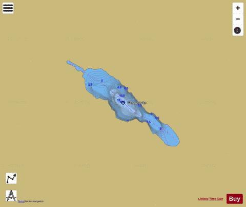 Gannon Lake depth contour Map - i-Boating App