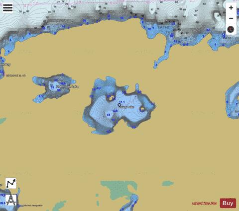 Peary Lake depth contour Map - i-Boating App