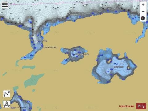 Fishmouth Lake depth contour Map - i-Boating App