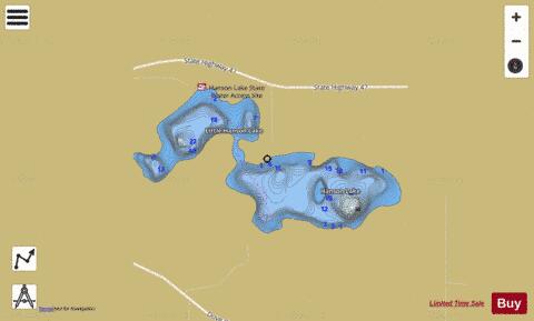 Hanson Lake depth contour Map - i-Boating App