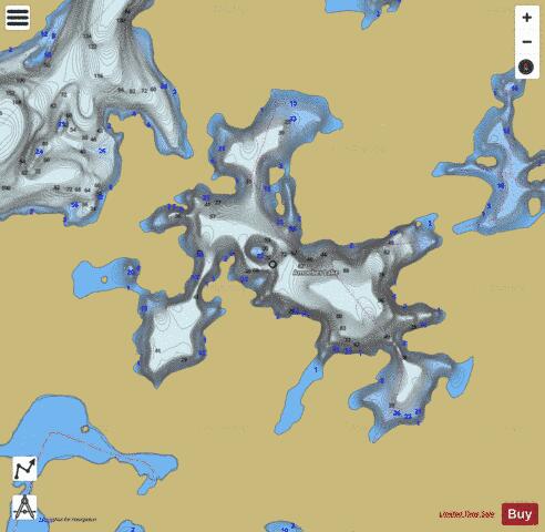 Lake Amoeber depth contour Map - i-Boating App