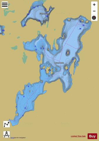 Lake Burnt depth contour Map - i-Boating App