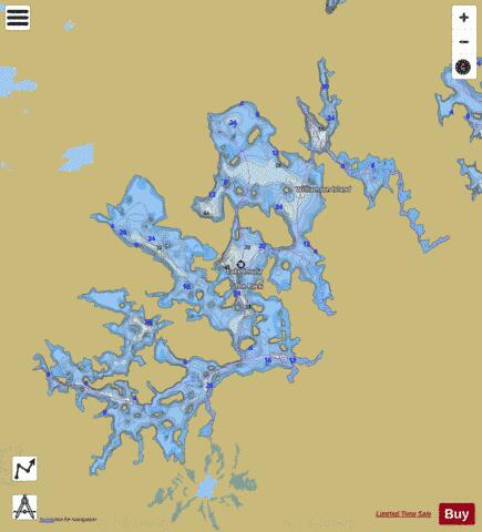 Lake Insula depth contour Map - i-Boating App