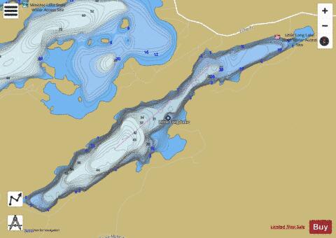 Lake Little Long depth contour Map - i-Boating App
