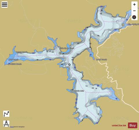 Nantahala Lake depth contour Map - i-Boating App