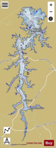 Mayo Reservoir depth contour Map - i-Boating App