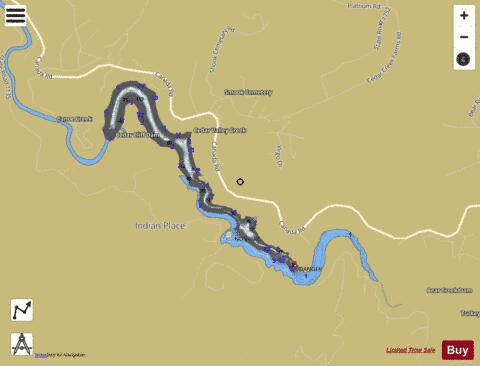 Cedar Cliff Lake depth contour Map - i-Boating App