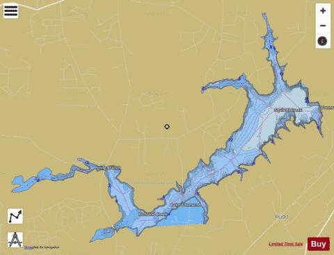 Lake Townsend depth contour Map - i-Boating App