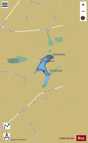 Rosedale Lake depth contour Map - i-Boating App