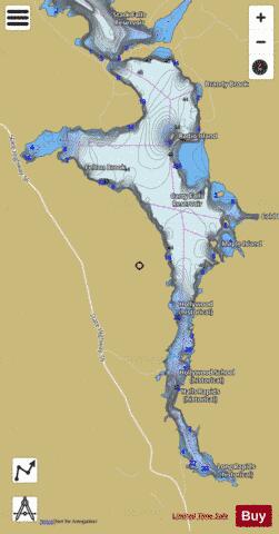 Carry Falls Reservoir depth contour Map - i-Boating App