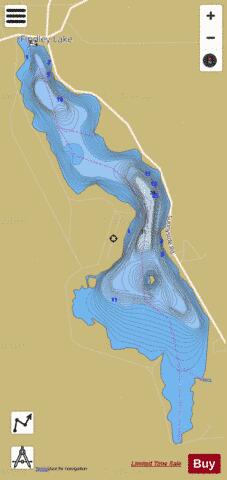 Findley Lake depth contour Map - i-Boating App