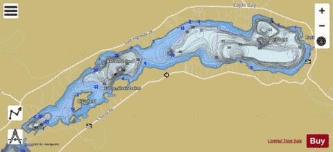 Fourth Lake depth contour Map - i-Boating App