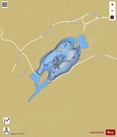 Lake Welch depth contour Map - i-Boating App