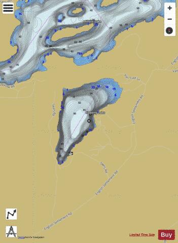 Sixberry Lake depth contour Map - i-Boating App