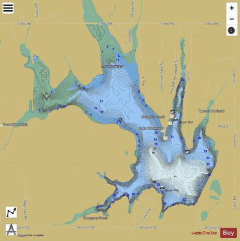 Lake Humphreys depth contour Map - i-Boating App