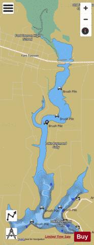Lake Raymond Gary depth contour Map - i-Boating App