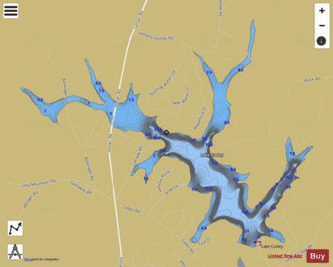 Lake Cooley depth contour Map - i-Boating App