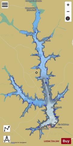 Pinoak Lake depth contour Map - i-Boating App