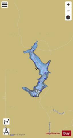 Lake Bryson depth contour Map - i-Boating App