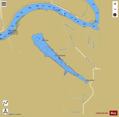 Mud Lake,  Clark County depth contour Map - i-Boating App