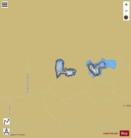 Perkins Lake,  Stevens County depth contour Map - i-Boating App