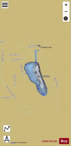 Shadow Lake depth contour Map - i-Boating App