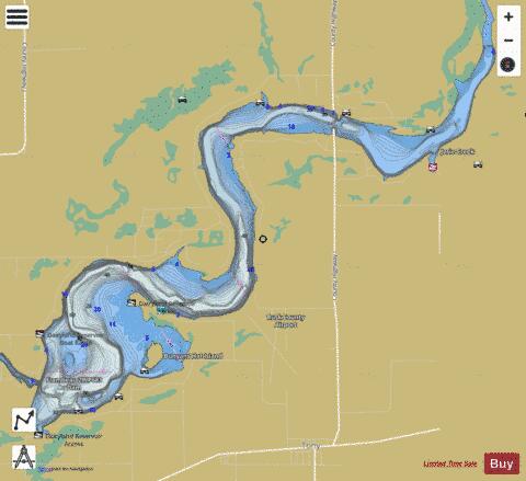 Dairyland Reservoir depth contour Map - i-Boating App