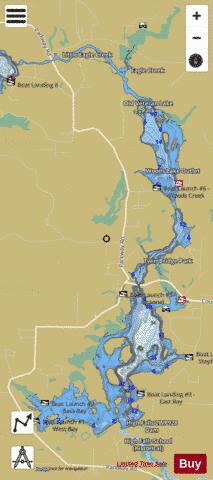 High Falls Reservoir depth contour Map - i-Boating App