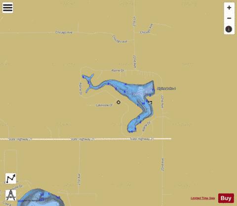 Alpine Lake depth contour Map - i-Boating App