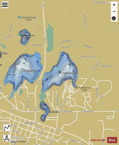 Arrowhead Lake depth contour Map - i-Boating App