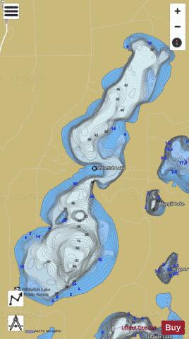 Bardon Lake depth contour Map - i-Boating App