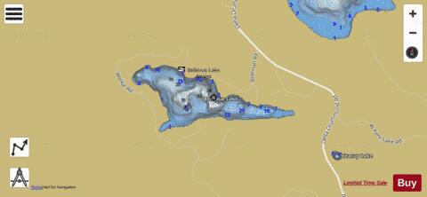 Bellevue Lake depth contour Map - i-Boating App