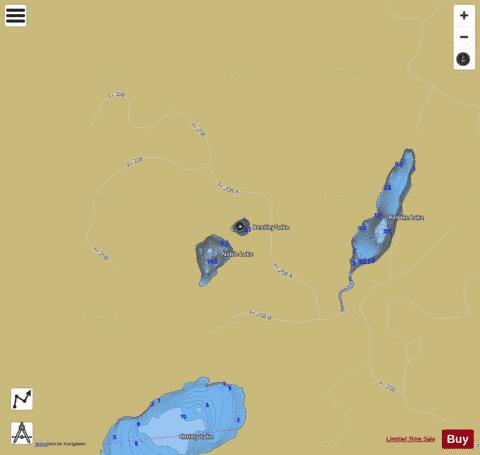 Bentley Lake depth contour Map - i-Boating App