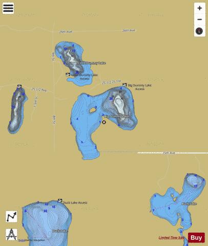 Big Dummy Lake depth contour Map - i-Boating App
