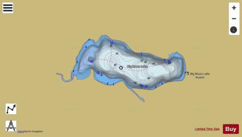 Big Moon Lake depth contour Map - i-Boating App